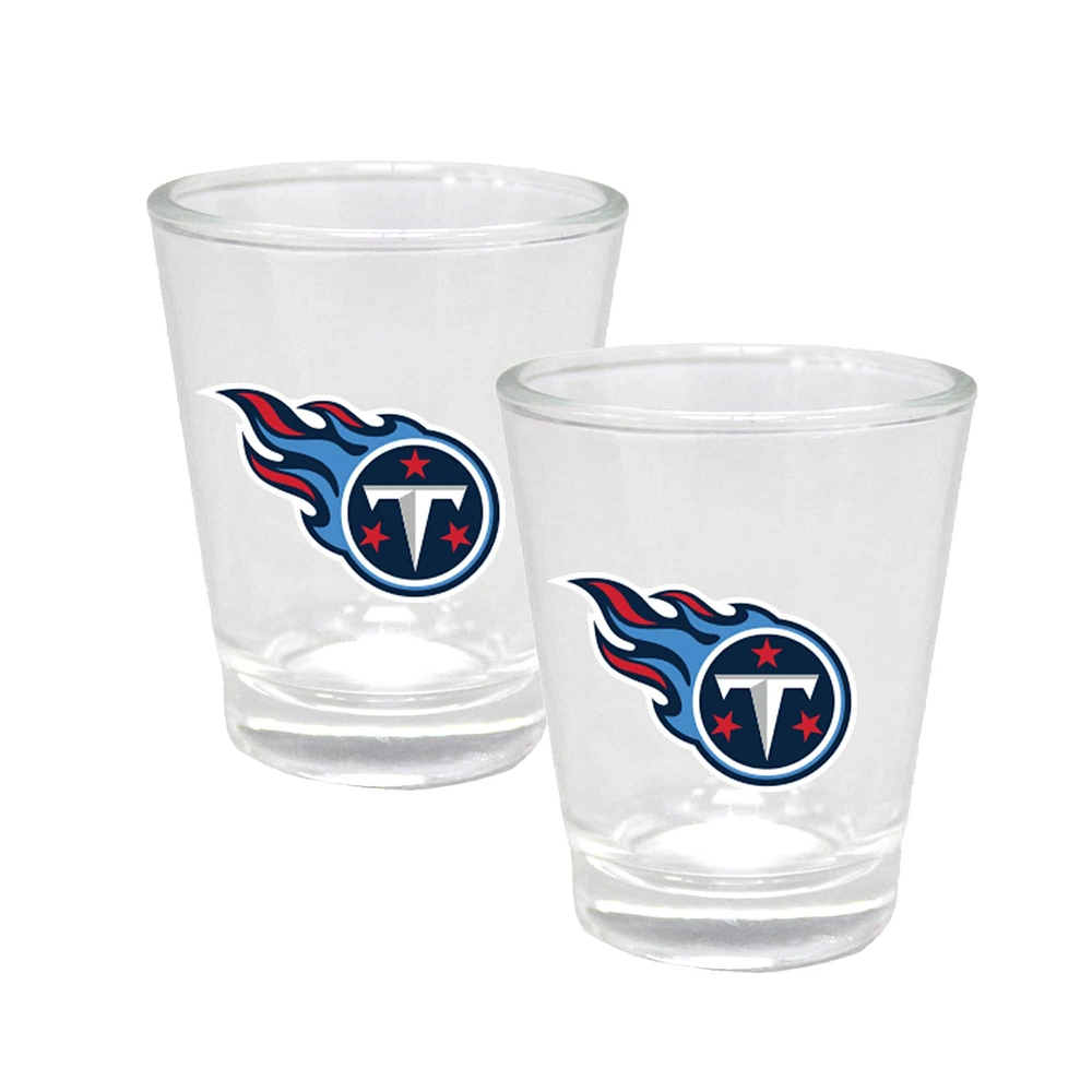 Lot de trois flasques en cuir de 227 ml et de verres à liqueur de 60 ml de The Memory Company Tennessee Titans