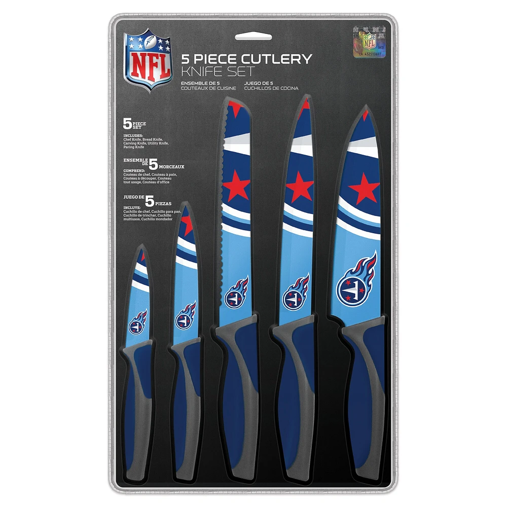 The Sports Vault Tennessee Titans - Ensemble de 5 couteaux de cuisine