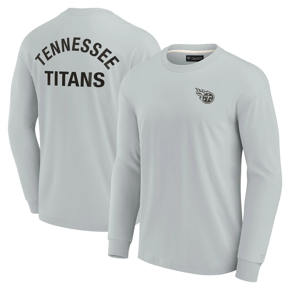 T-shirt unisexe Fanatics gris Tennessee Titans Elements super doux à manches longues