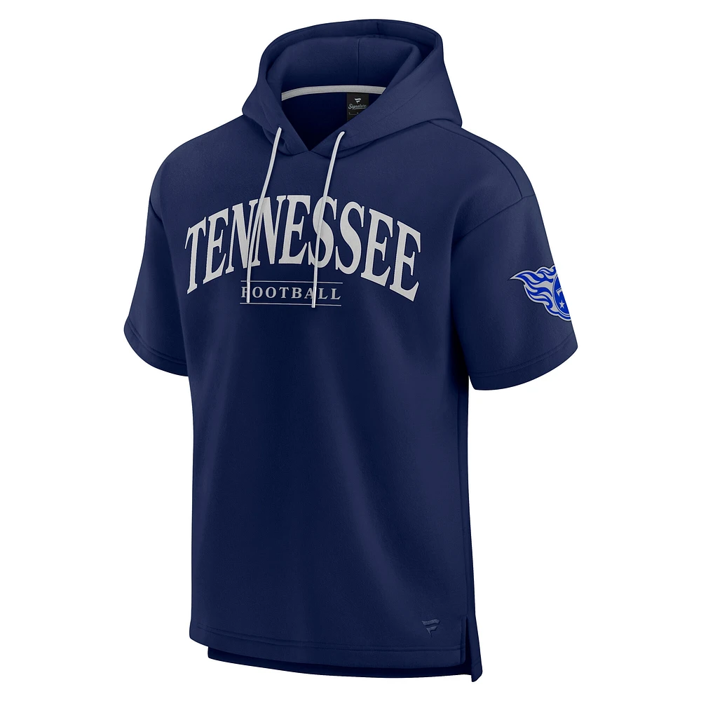 Unisex Fanatics  Navy Tennessee Titans Elements Ready Short Sleeve Pullover Hoodie