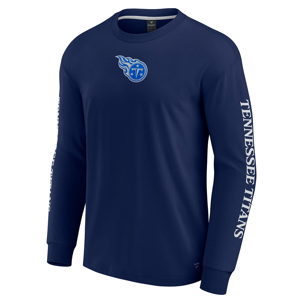 Unisex Fanatics  Navy Tennessee Titans Elements Strive Long Sleeve T-Shirt