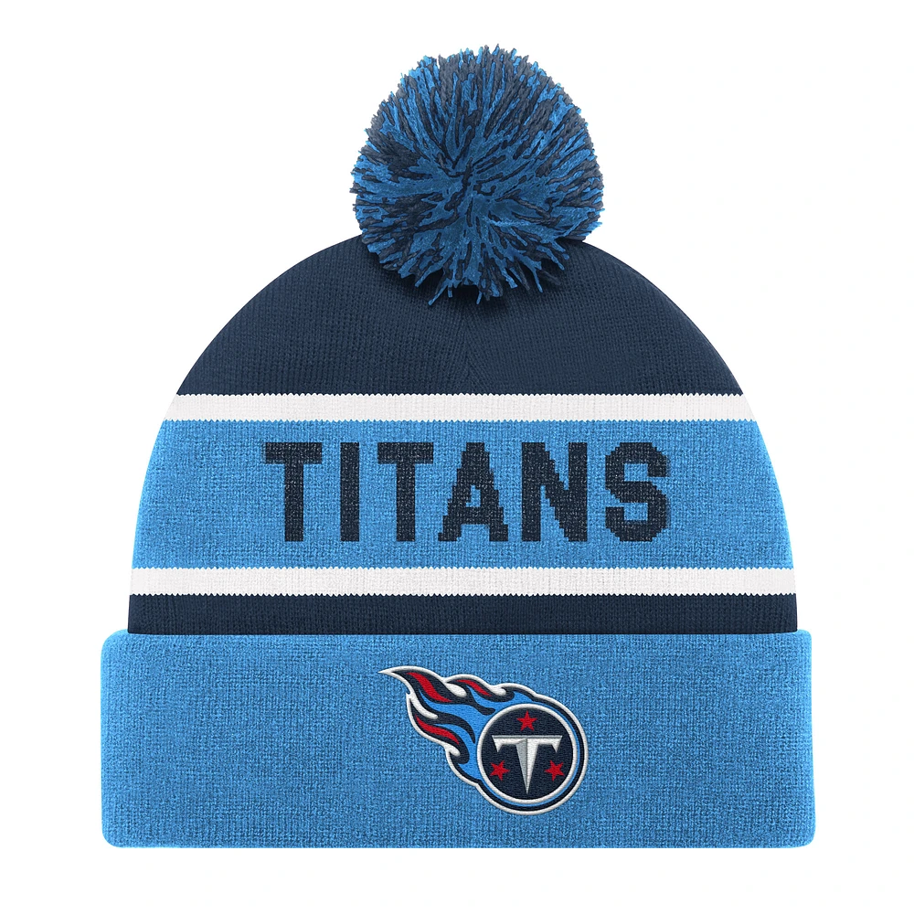 Bonnet unisexe en tricot bleu clair avec pompon des Tennessee Titans