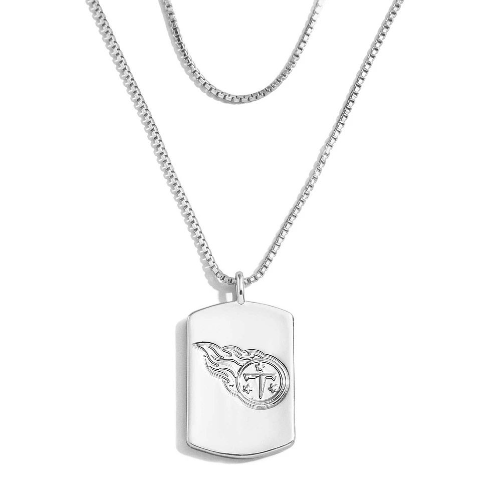 WEAR by Erin Andrews x Baublebar Tennessee Titans Collier en argent avec étiquette de chien