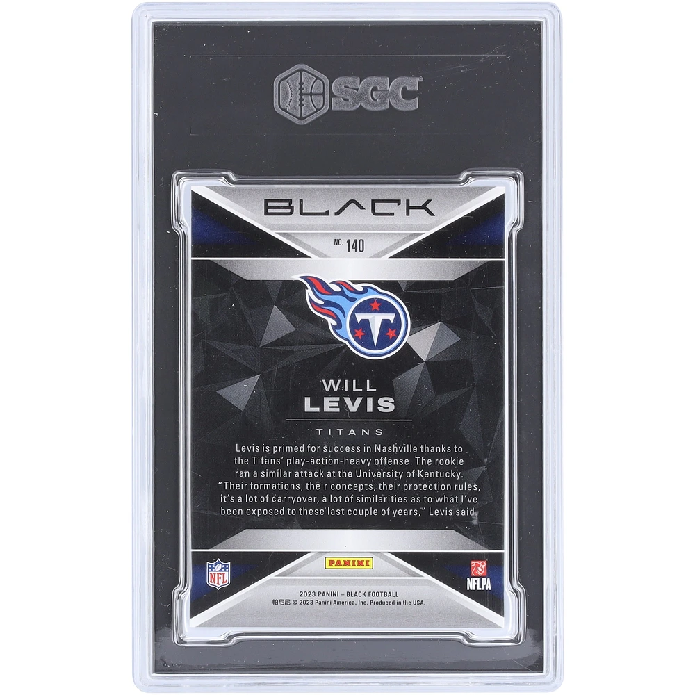 Will Levis Tennessee Titans 2023 Panini Black #140 SGC Authenticated 9.5 Rookie Card