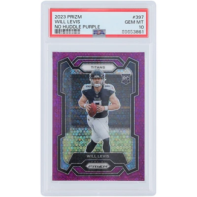 Will Levis Tennessee Titans 2023 Panini Prizm No Huddle Purple Prizm #397 #35/35 PSA Authenticated 10 Rookie Card