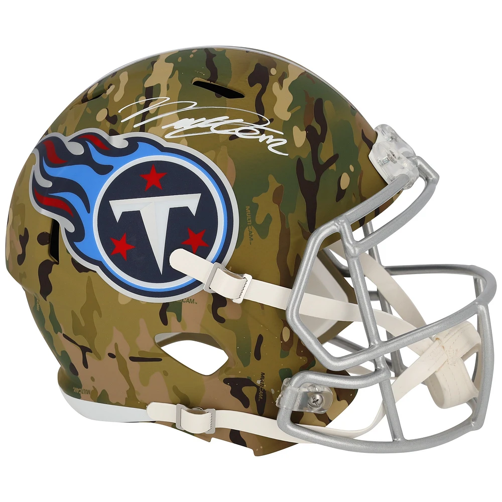Will Levis Tennessee Titans Autographed Riddell Camo Speed Replica Helmet