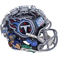 Will Levis Tennessee Titans Autographed Riddell Speed Mini Helmet - Art by Charles Fazzino - QL84439498