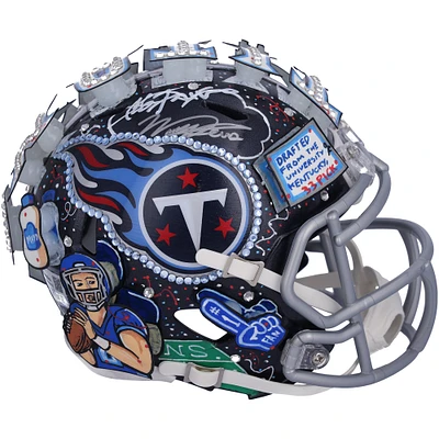 Will Levis Tennessee Titans Autographed Riddell Speed Mini Helmet - Art by Charles Fazzino - QL84439498
