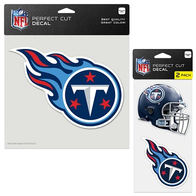 Lot de trois feuilles de décalcomanies à coupe parfaite WinCraft Tennessee Titans