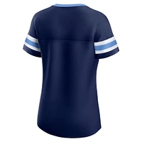 Women's Fanatics  Navy Tennessee Titans Lace-Up Bling T-Shirt