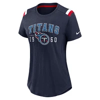 Women's Nike  College Navy Tennessee Titans Historic Slub Fashion T-Shirt