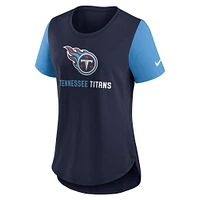 Women's Nike  Navy Tennessee Titans Team Nod Tri-Blend Fashion T-Shirt