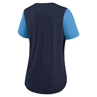 Women's Nike  Navy Tennessee Titans Team Nod Tri-Blend Fashion T-Shirt