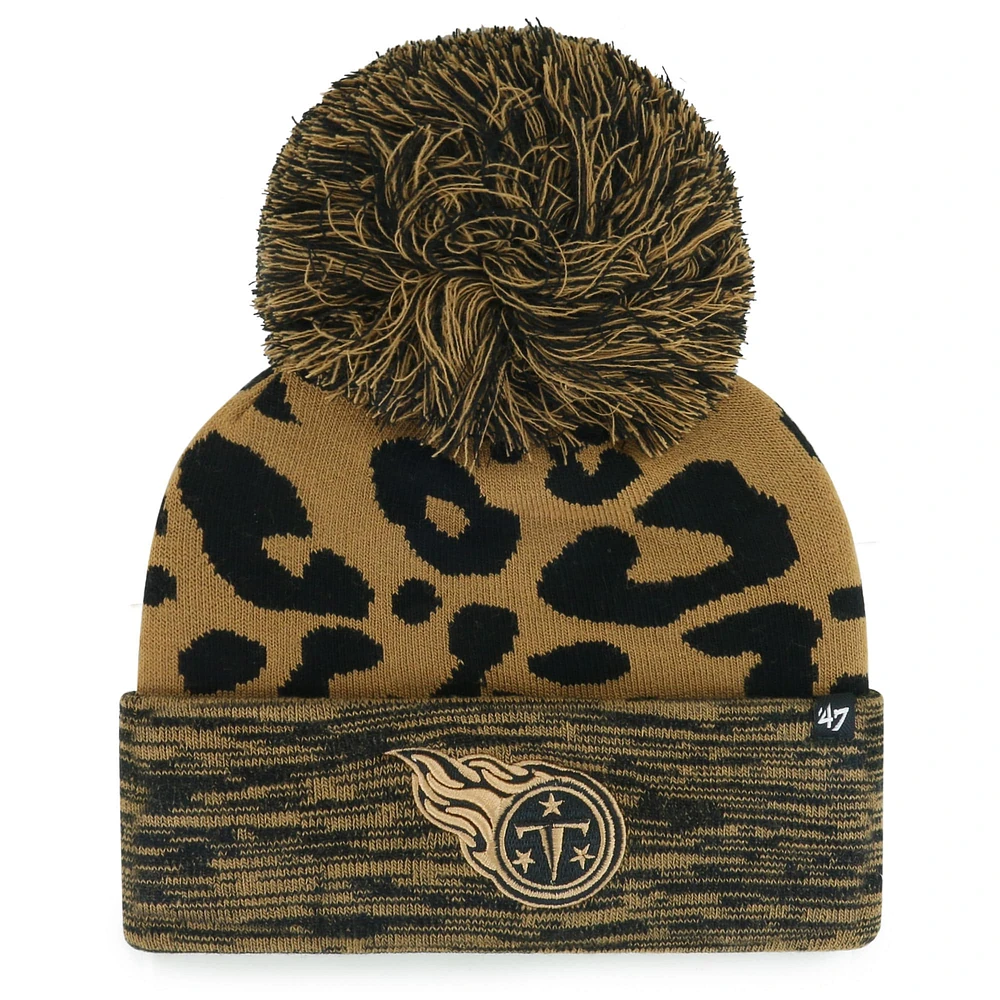 Women's '47  Brown Tennessee Titans Rosette Cuffed Knit Hat with Pom