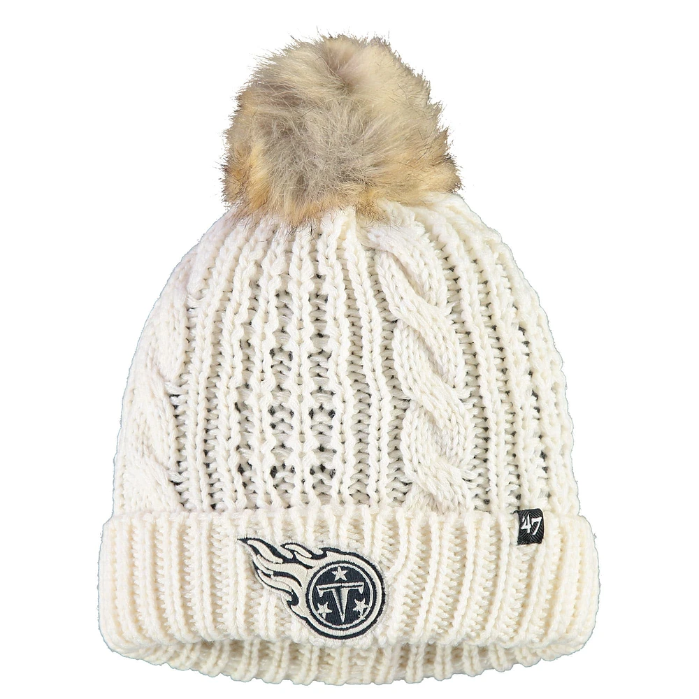 Tennessee Titans '47 Women's Meeko Cuffed Knit Hat With Pom - Cream