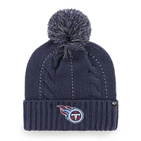 Women's '47 Navy Tennessee Titans Bauble Cuffed Knit Hat with Pom