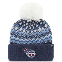 Bonnet tricoté à revers avec pompon Elsa pour femme, bleu marine, Tennessee Titans, 1947