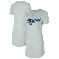 Chemise de nuit en tricot gris pour femme Concepts Sport Tennessee Titans Petition