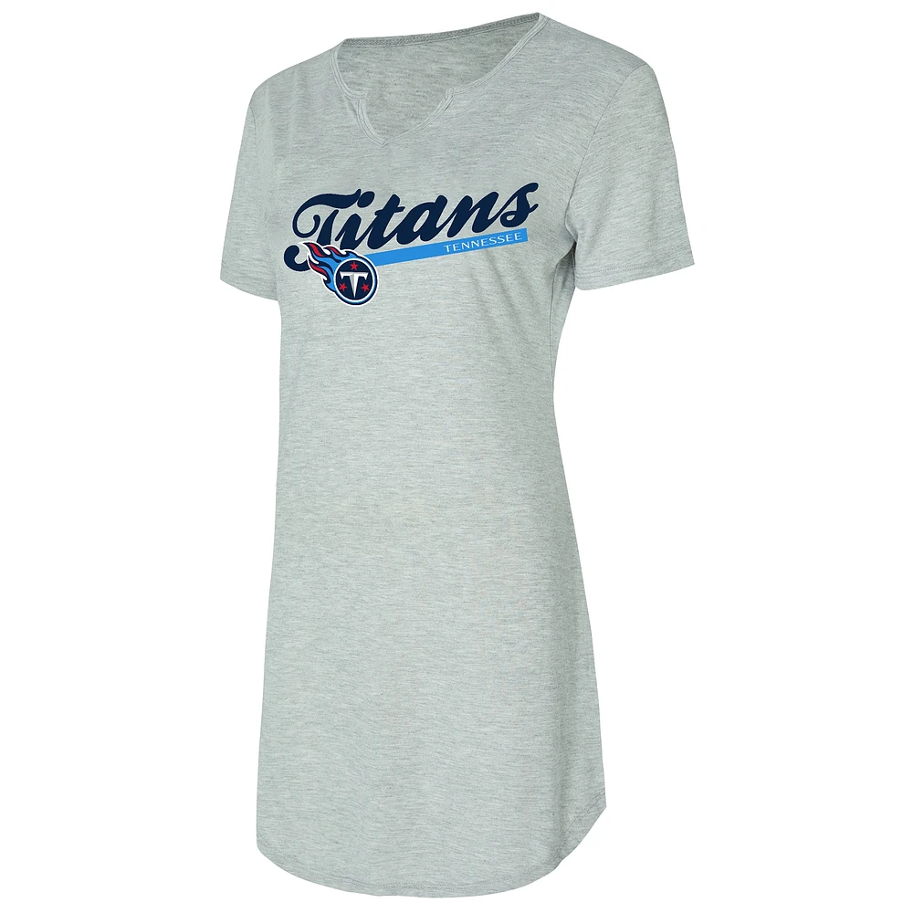 Chemise de nuit en tricot gris pour femme Concepts Sport Tennessee Titans Petition