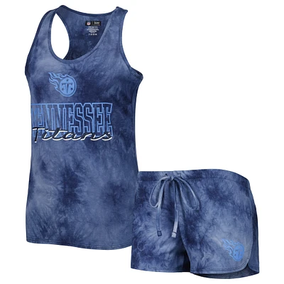 Concepts Sport pour femme Marine Tennessee Titans Billboard Scoop Neck Racerback Tank and Shorts Sleep Set