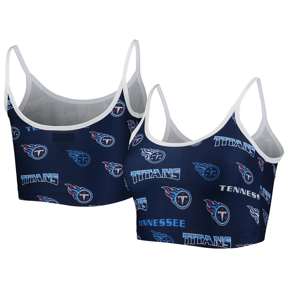 Women's Concepts Sport  Navy Tennessee Titans Breakthrough Allover Knit Lounge Bralette