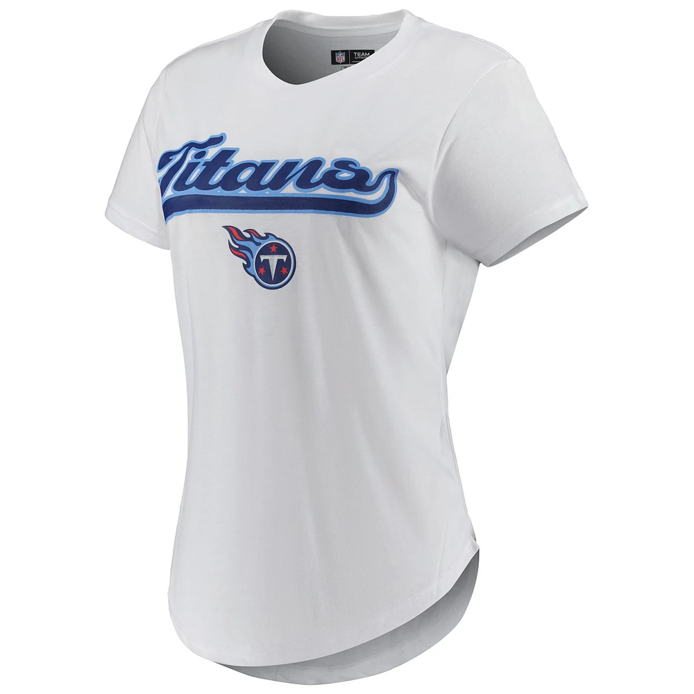 Women's Concepts Sport White/Charcoal Tennessee Titans Sonata T-Shirt & Leggings Sleep Set