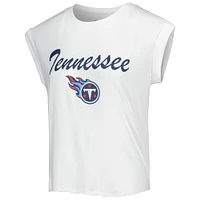 Women's Concepts Sport White/Cream Tennessee Titans Montana Knit T-Shirt & Shorts Sleep Set