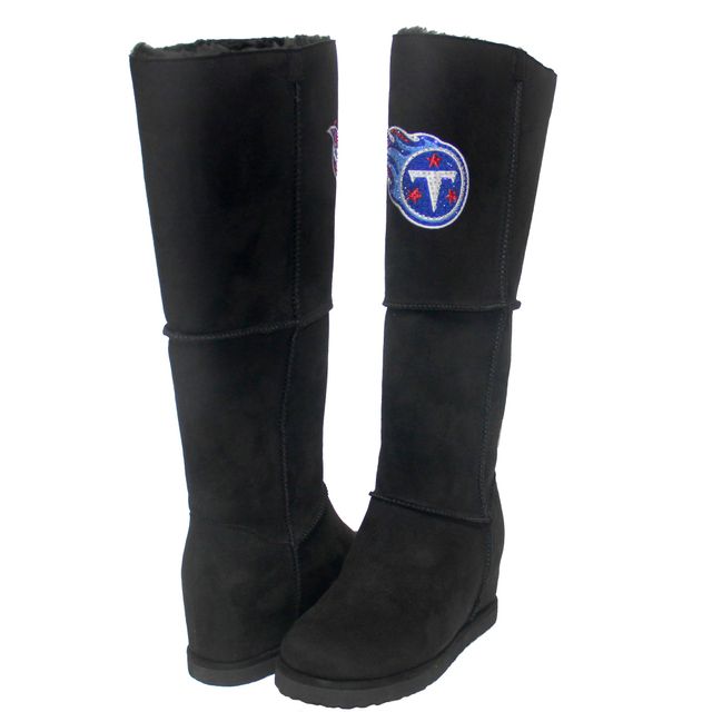 Bottes hauteur genou en suède Cuce Tennessee Titans pour femmes, noires