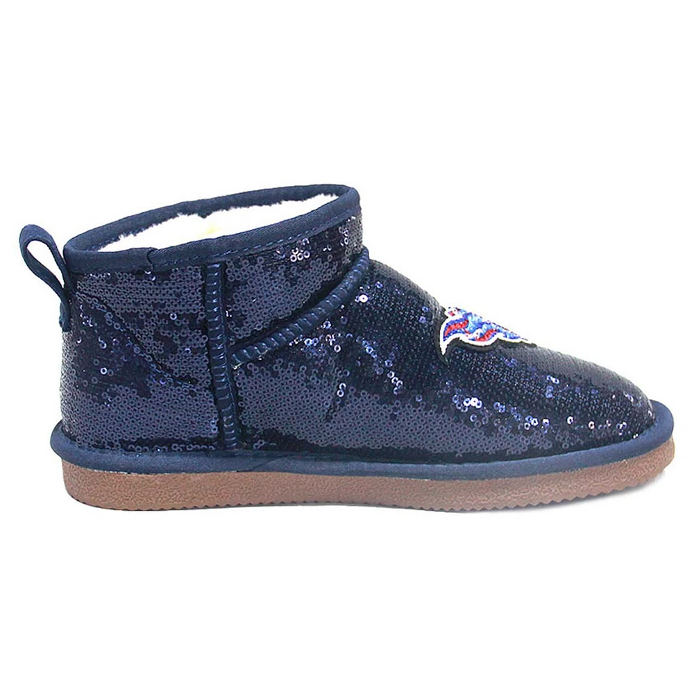 Bottines à paillettes Cuce Tennessee Titans bleu marine pour femmes