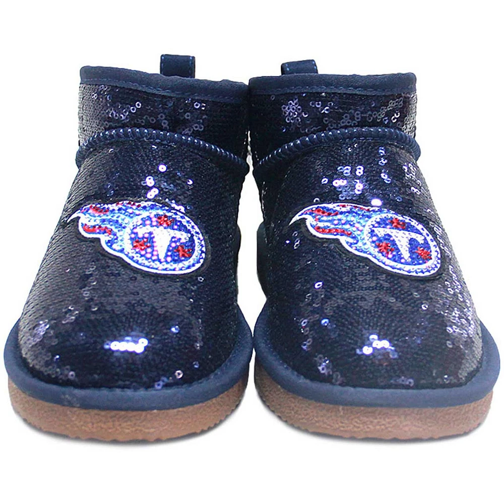 Women's Cuce  Navy Tennessee Titans Sequin Ankle Boots