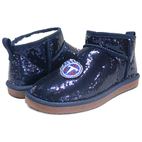 Bottines à paillettes Cuce Tennessee Titans bleu marine pour femmes