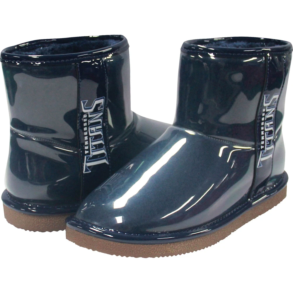 Cuce Navy Tennessee Titans Bottes en fausse peau de mouton résistantes à l'eau pour femmes