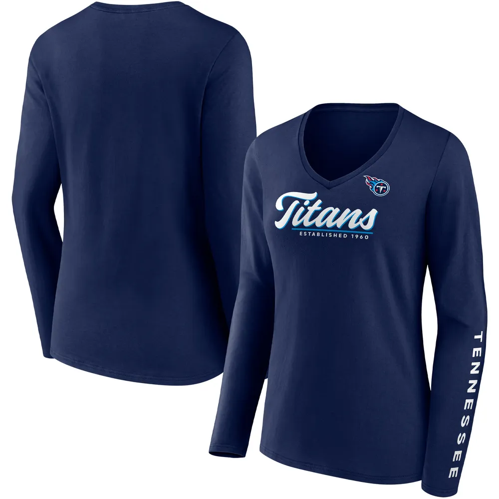Lids Tennessee Titans Fanatics Branded Women's Drive Forward V-Neck Long  Sleeve T-Shirt - Navy