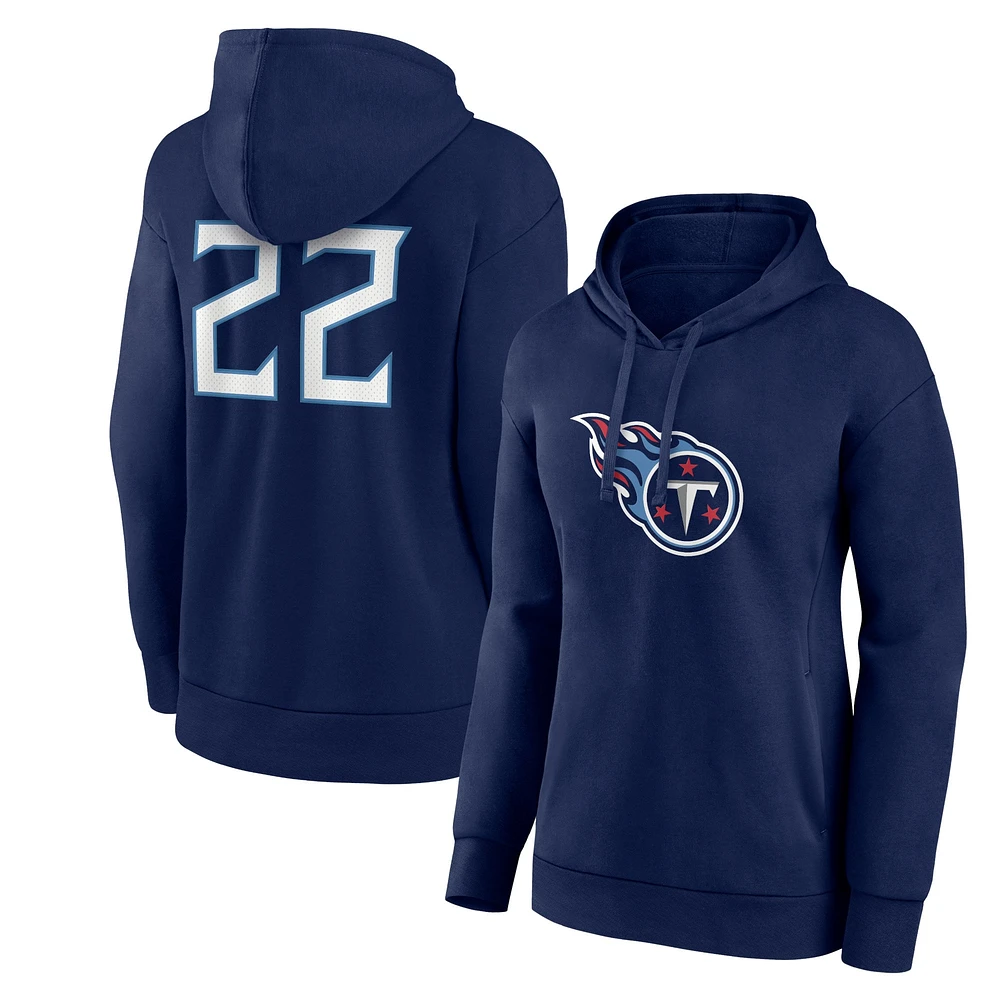 Fanatics pour femmes Derrick Henry Navy Tennessee Titans Player Icon Name & Number Pull à capuche