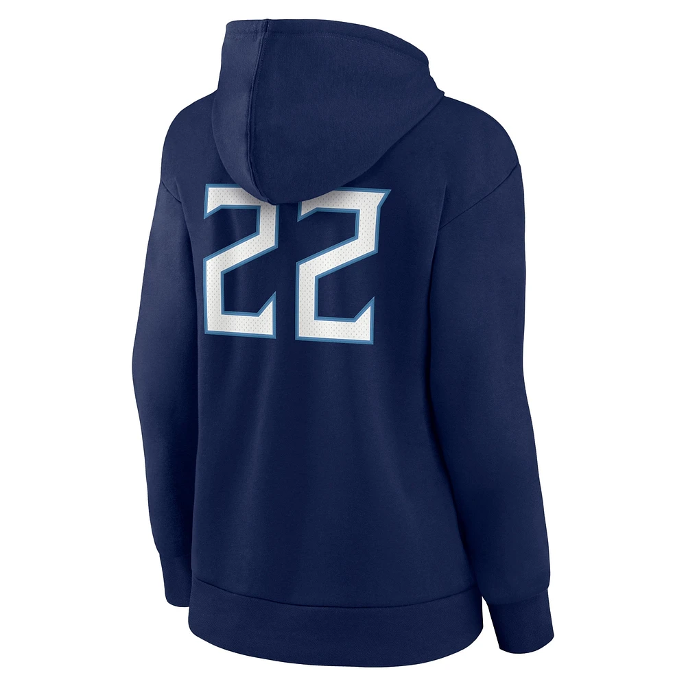 Fanatics pour femmes Derrick Henry Navy Tennessee Titans Player Icon Name & Number Pull à capuche