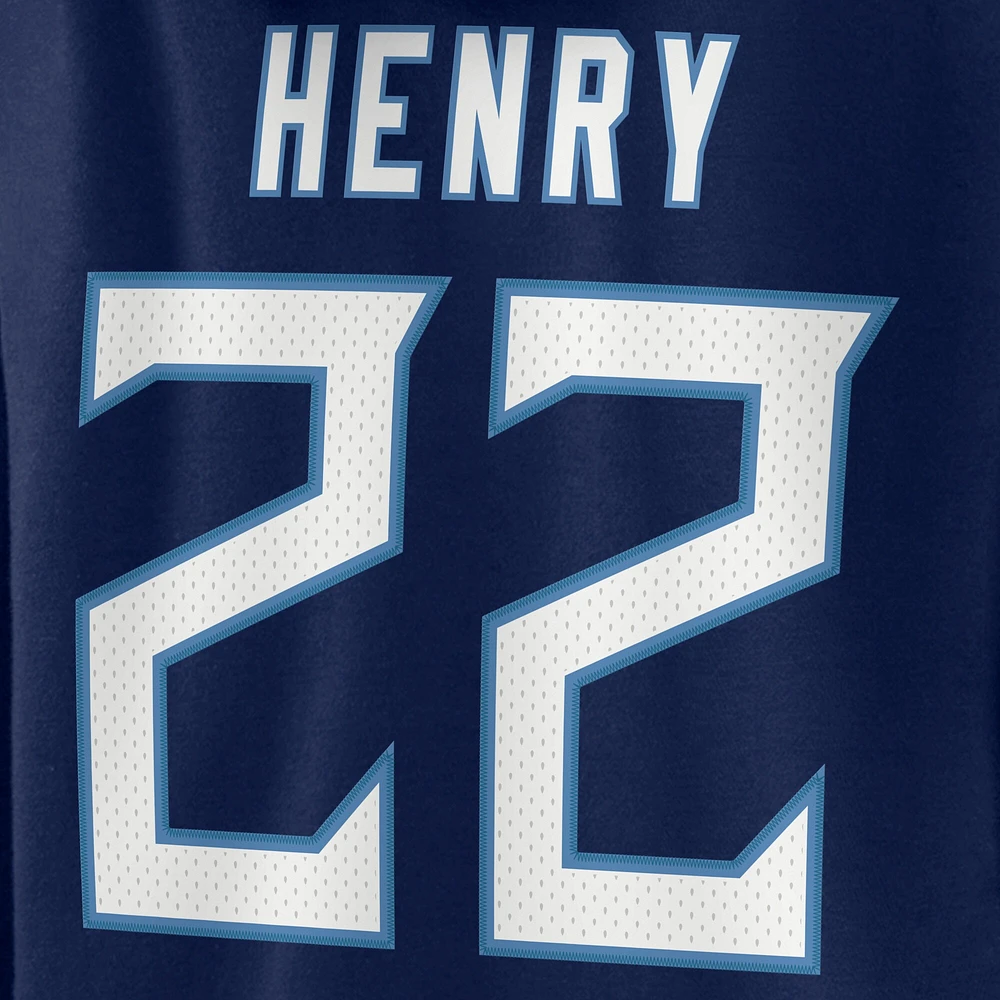 Women's Fanatics Derrick Henry Navy Tennessee Titans Player Icon Name & Number Pullover Hoodie