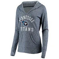 Sweat à capuche double face flammé bleu marine chiné pour femme des Tennessee Titans Fanatics