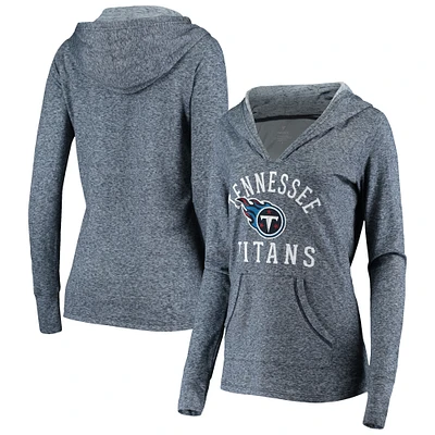 Sweat à capuche double face flammé bleu marine chiné pour femme des Tennessee Titans Fanatics