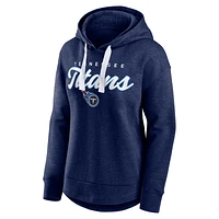 Women's Fanatics Heather Navy Tennessee Titans Set To Fly Pullover Hoodie