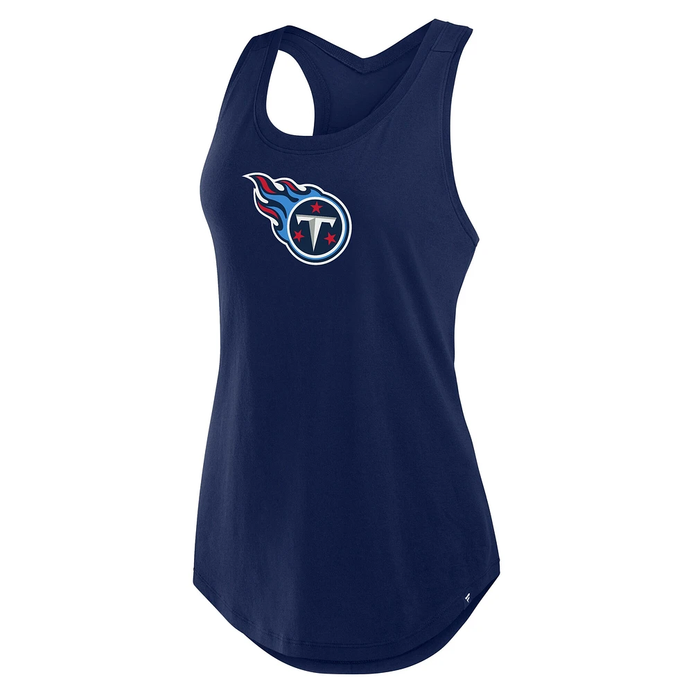Women's Fanatics Navy Tennessee Titans Iron Fan Tank Top