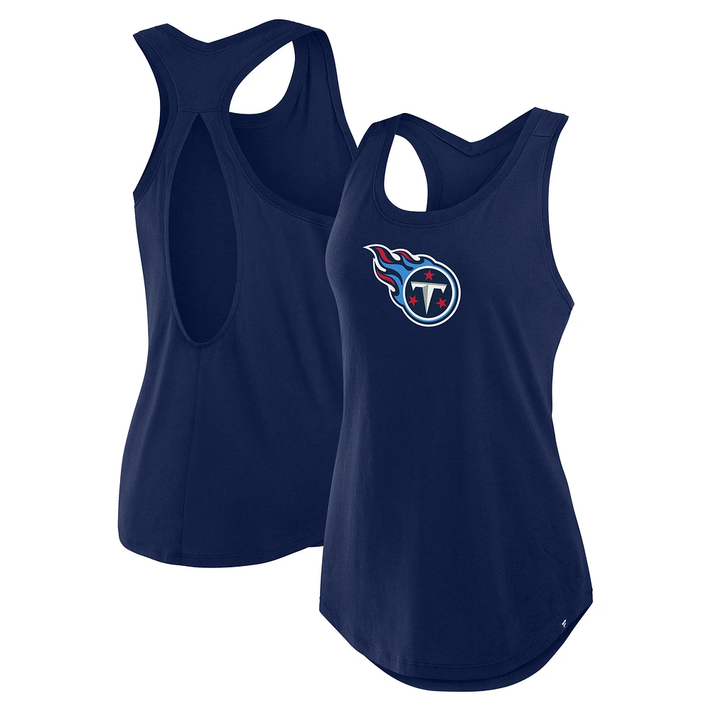 Women's Fanatics Navy Tennessee Titans Iron Fan Tank Top