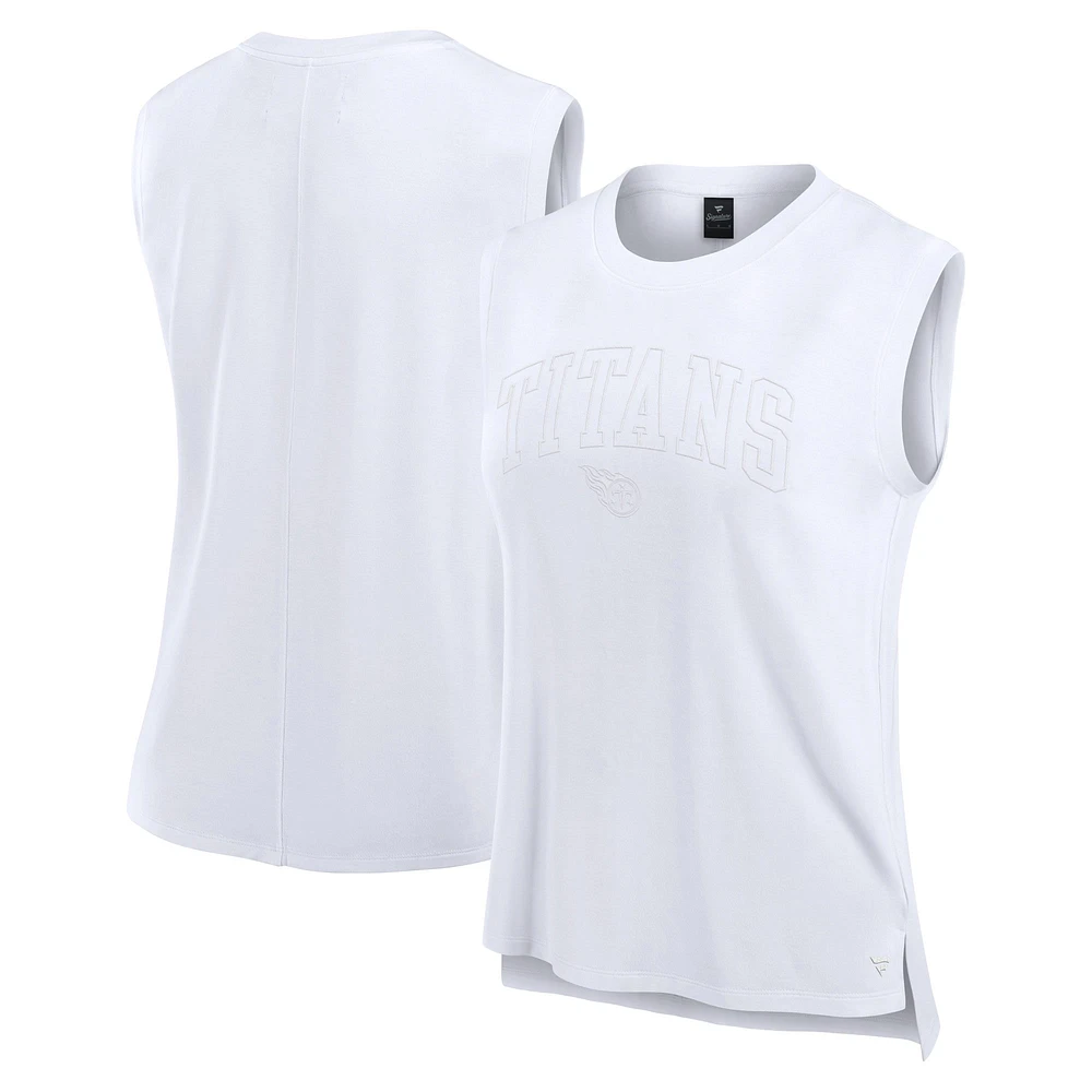 Women's Fanatics White Tennessee Titans Studio Gym Tank Top