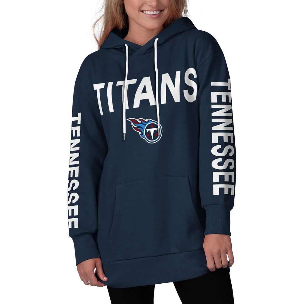 G-III 4Her par Carl Banks pour femmes bleu marine Tennessee Titans Extra Inning - Chandail à capuchon