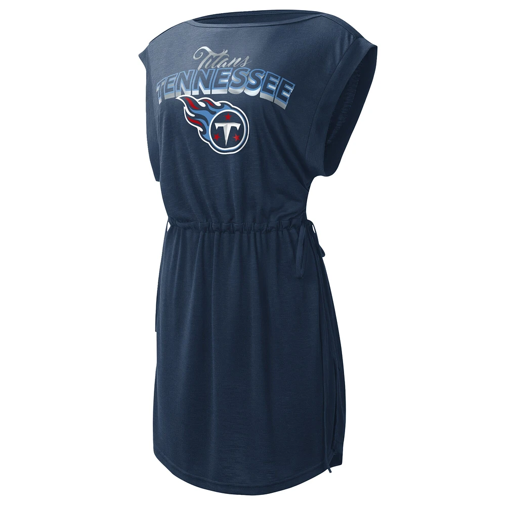 Women's G-III 4Her by Carl Banks Navy Tennessee Titans G.O.A.T. Swimsuit Cover-Up