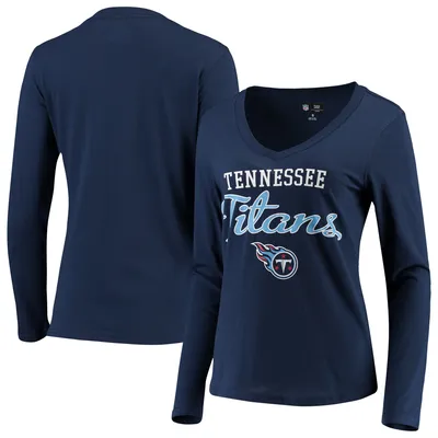 Tennessee Titans G-III 4Her by Carl Banks Women's Post Season Long Sleeve V-Neck T-Shirt - Navy