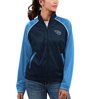 Veste de survêtement Dolman entièrement zippée G-III 4Her by Carl Banks pour femme, bleu marine Tennessee Titans Showup Fashion