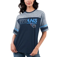 T-shirt de piste G-III 4Her par Carl Banks pour femmes, bleu marine, Tennessee Titans