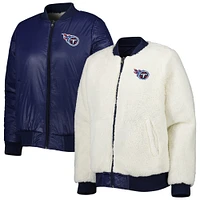 Veste réversible pour femme G-III 4Her by Carl Banks Oatmeal/Navy Tennessee Titans Switchback Full-Zip