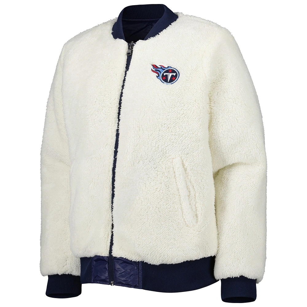 Veste réversible pour femme G-III 4Her by Carl Banks Oatmeal/Navy Tennessee Titans Switchback Full-Zip