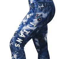 Women's MSX by Michael Strahan Navy Tennessee Titans Aubrey Tie-Dye Leggings